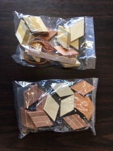 箱根寄木細工 本間木工所・寄木体験教室 寄木コースター特別組立パーツ5枚セット