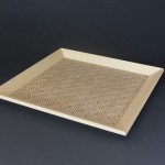 金工師 田中秀明 南鐐 片木目 四方盆 銀製 共箱 金工師 田中秀明 南鐐 片木目 四方盆 銀製 共箱 共箱 金工師