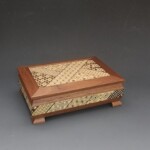 箱根寄木細工 宝石箱 7寸ダイヤ型宝石箱（白小寄木） | 寄木オンライン