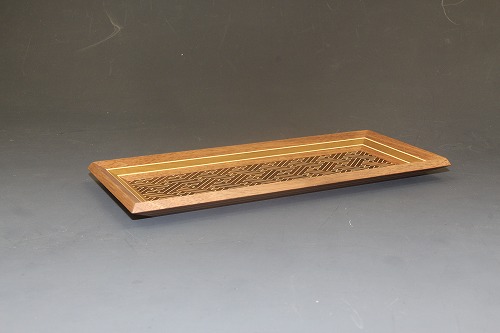 箱根寄木細工 ペン皿（黒紗綾形） | 寄木オンラインショップ