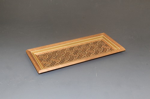 箱根寄木細工 ペン皿（黒紗綾形） | 寄木オンラインショップ