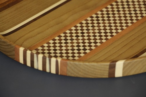 箱根寄木細工 お盆・お皿 ムク8寸仁取盆（シマ） | 寄木オンラインショップ